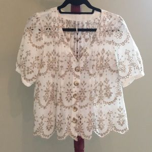 Anthropologie-Feather Bone top